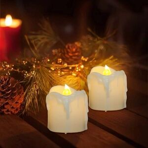 PChero LED Flameless Tea Light Candles Set of 12 Warm White Flickering Timer